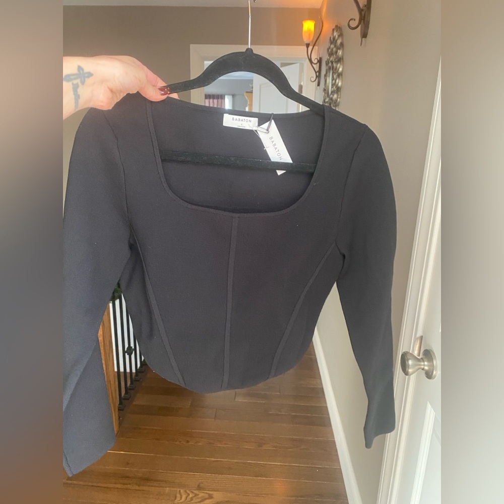 long sleeve corset sweater